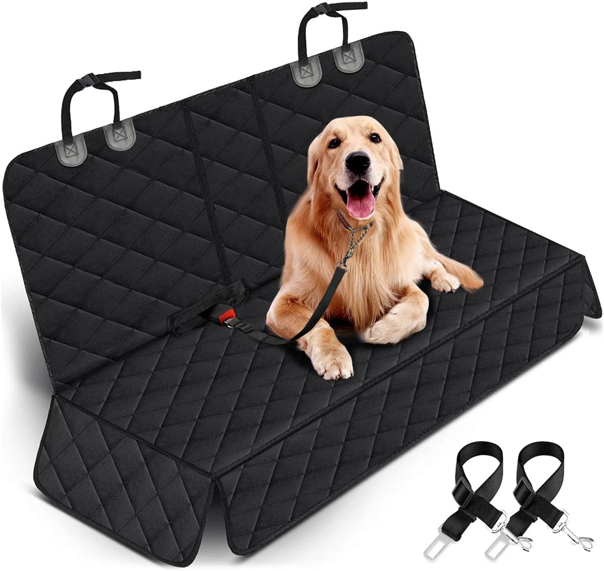 Ultimate Dog Car Seat Cover - Waterproof, Non-Slip Back Seat Protector for Dogs and Kids - Fits Most Cars, Trucks, and SUVs - Black