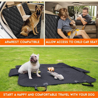 Ultimate Dog Car Seat Cover - Waterproof, Non-Slip Back Seat Protector for Dogs and Kids - Fits Most Cars, Trucks, and SUVs - Black